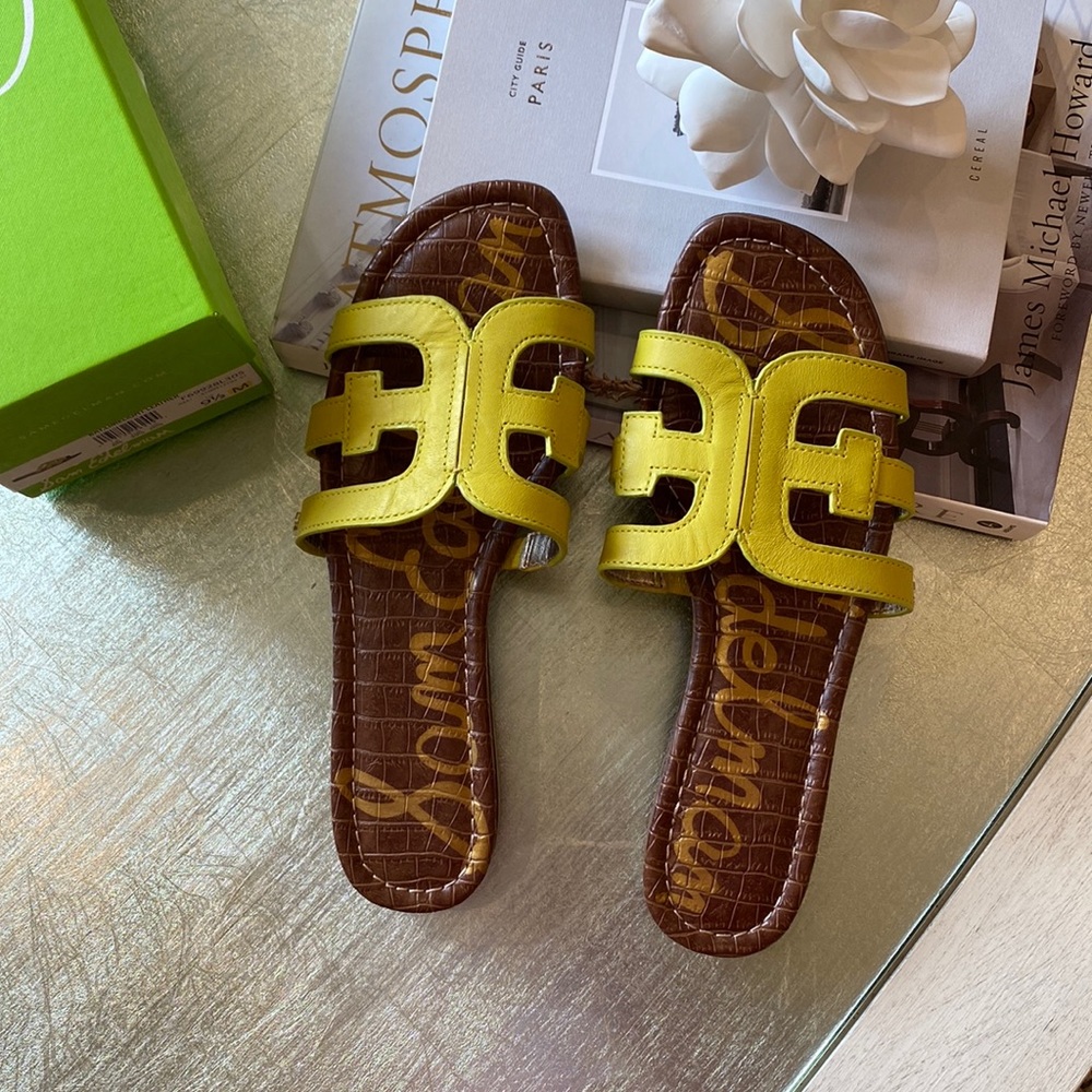 Sam Edelman Bay Slide. Limelight leather. Size 9.5. Worn Once!